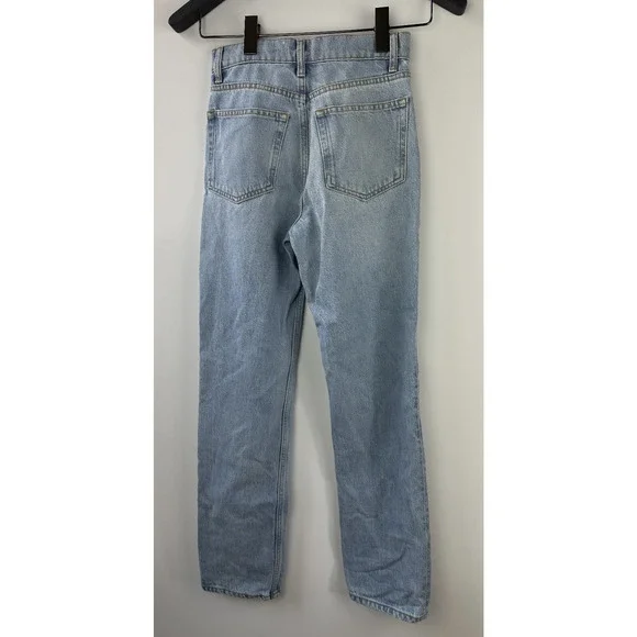 NWT Reformation Jeans Cynthia High Rise Straight Jeans Tahoe Light Wash Blue 23 - Picture 10 of 10